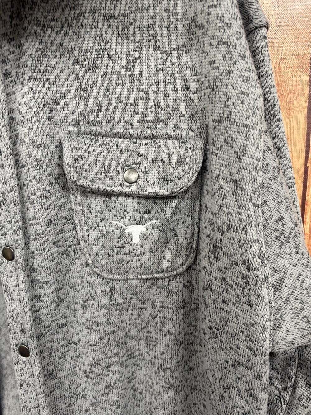 Texas Longhorns Rivalry Threads 91 Shacket Men's XL Gray Fleece Snap Jacket NCAA - Picture 5 of 9